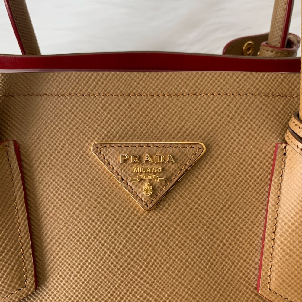 Prada Cuir Double Bag- Saffiano Caramel Leather - Picture 3 of 16
